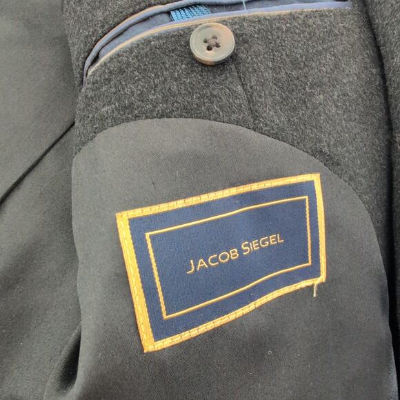 Jacob Siegel Men's Trench Coat 44L Colombo Wool Cashmere Gray Italy Overcoat - Picture 3 of 8